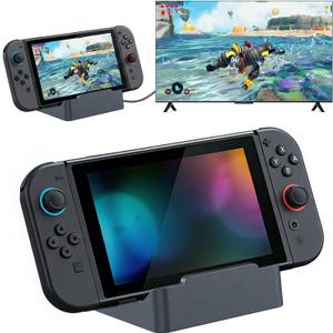 Portable Docking Station for Nintendo Switch 2, Switch OLED & Switch, 4K@60Hz HDR TV Dock Travel Mini Stand, 60W PD Fast Charging, 3 USB Ports Hub for Controllers, Compact Replacement OEM Dock