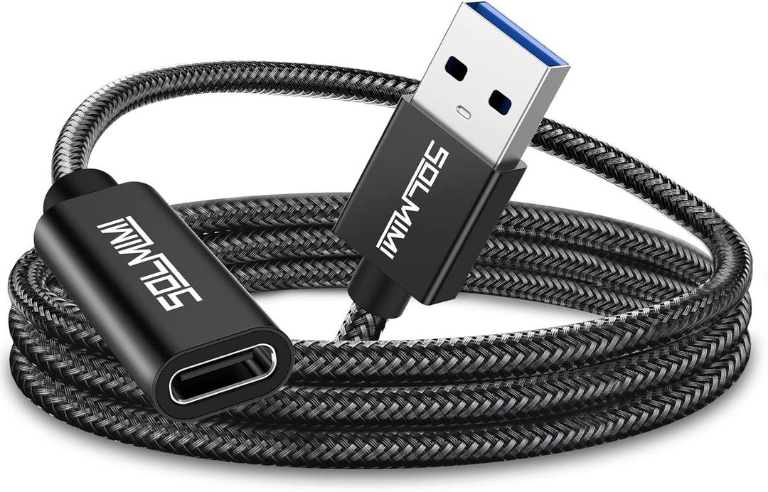 USB C Female to USB Male Adapter 4FT (1.2M), Upgraded Type C to USB 3.0 Male Adapter with 5Gbps High-Speed Data Transmission for Laptop, Charger, Power Bank, U Disk (Net Cord Length 3.7ft)