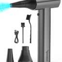 Snow Whiz Turbo Blower, 130000RPM High-Speed Cordless Mini Snow Blower Air Duster, 4-Gear Jet Dry Blower for Light Snow, Computer Keyboard, Car & Outdoor Cleaning (Dark Gray)