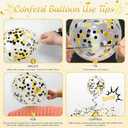 62 Pack Black and Gold New Years Balloons 2026 New Years Decorations - 12 Inch New Year Eve Party Supplies 2026 New Year Eve Balloons with Ribbons - Black Gold Nye Party Decorations Nye Balloon