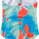 LIZENS Girls' One Piece Swimsuit Stylish Swimwear for Kids Red Bathing Suit with Love Print (4-5T, Multicolor)