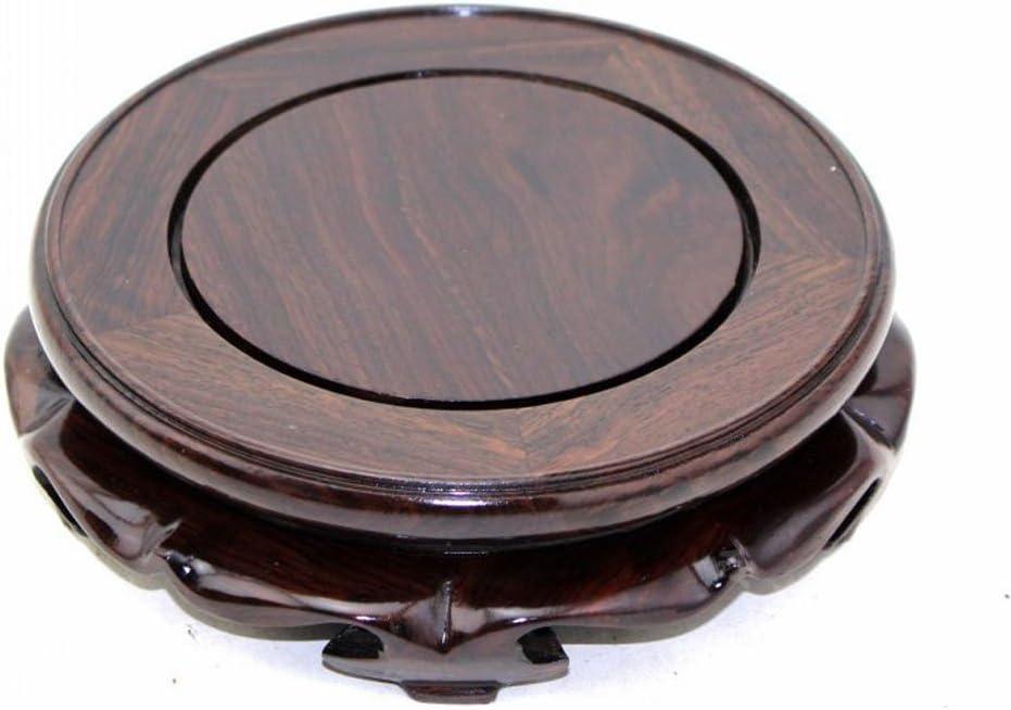 GOLDY&WENDY Rosewood Circular Pedestal Display Stand (4.4" Inside Diameter, 1 Pack)