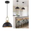 Farmhouse Pendant Lights Kitchen Island,10.2 Inch Single Dome Pendant Lighting, Adjustable Height Modern Island Lights for Kitchen, Industrial Ceiling Hanging Light for Dining Living Room Over Sink