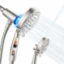 Handheld Shower Head with Filter, High Pressure 10-Spray-Mode Detachable Shower Head with 60-Inch Hose, Powerful Hand Held Shower Head for Low Water Pressure(Nickel)