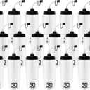 50 Strong 1 Liter Water Bottle with Straw 18-Pack Easy-Squeeze Sports Bottles with Long Straw & Built-In Finger Grip BPA-Free & Made in USA Ideal for Hockey & Team Sports