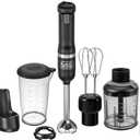 BLACK+DECKER Kitchen Wand Cordless Immersion Blender, 4 in 1 Multi Tool Set, Hand Blender with Charging Dock, Black (BCKM1014K10)