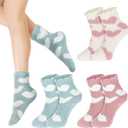 3 Pairs Aloe Socks Moisturizing Spa Socks, Winter Warm Home Sleeping Socks Don't Shed Lint, Women Spa Pedicure Foot Care Socks Fluffy Slipper Socks
