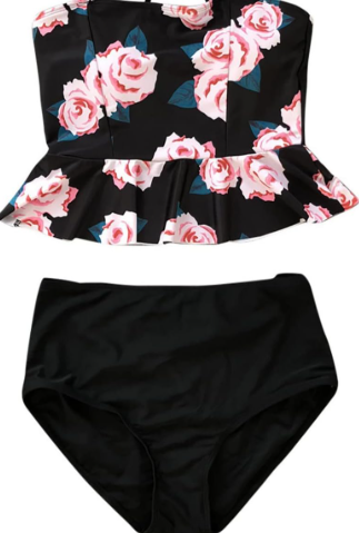 2025 Women Bikini Set Underwear Ladies Summer Swimsuit 2 Pcs Black, Medium