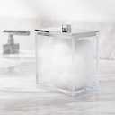 mDesign Plastic Rectangle Apothecary Canister - Organizer for Bathroom Vanity Countertop Shelf Decor - Holds Cotton Swabs, Soap, Makeup, Bath Salts - 2 Pack- Lumiere Collection - Clear/Chrome