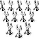 New Star Foodservice Triton Harp Clip Style Place Card / Table Number Holder, 1.5 Inch, Silver, Set of 12