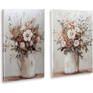 Signature Design by Ashley Floral Canvas Gallery Wall Art Sets, 35.4"L x 24.1"W