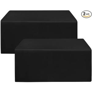 Holiday Ideas Black Fitted Tablecloths, 96 x 30 Inch, 2-Pack Rectangle Tablecloths for 8 Foot Tables, Polyester Fabric Tablecloths for Parties, Trade Shows, Birthdays