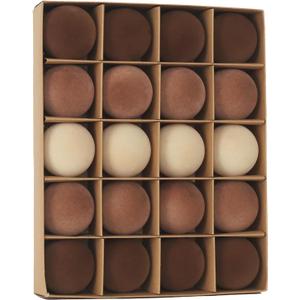20 pcs Velvet Ornaments for Christmas Tree, 2.36 inch Flocked Christmas Balls Set Assortment for Xmas Tree Holiday Decor Multicolor (Beige/Brown/Light Coffee)