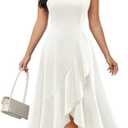 DRESSTELLS Women's Cocktail Party Formal Wedding Guest Church Dresses, Modest Homecoming Prom Evening Dress, XL