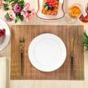 50 Pcs Disposable Bamboo Paper Placemats 12 x 16 Inch Farmhouse Table Mat Natural Brown Sushi Rolling Placemat Rectangle Mat for Table Dining Kitchen