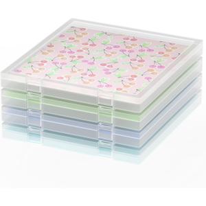 12x12 Scrapbook Paper Storage, 4 Pack Stackable Paper Containers Storage, Art Supply Storage Organizer, U-Shaped Locking Mechanism, Ideal for Office, Home, and School Document Organizer