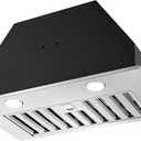 Range Hood Insert 20 Inch, Built-in Kitchen Hood 600CFM, Ducted/Ductless Convertible Stove Hood with Stainless Steel Baffle filter, Vent Hood Insert with 3 Speed Fan, 2PCS Replaceable LED Lights
