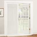 RYB HOME 100% Blackout Tricia Door Curtains, Linen Textured Blend Thermal Insulating Privacy French Door Window Tie Up Shades Sidelight Curtains for Kitchen, W 30 x L 69 inches, Linen, 1 Panel