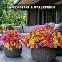 Suncalla 64 Bundles Artificial Flowers for Outdoors, UV Resistant Artificial Faux Silk Flowers, Mixed Color Realistic Faux Silk Flower for Spring Summer Decoration Indoor Outdoor Planters Garden Porch