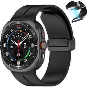 Soft Silicone Magnetic Band fit for Samsung Galaxy Watch 7 Ultra 47mm 47 Sports Loop Strap No Gaps Bracelet fit for GALAXY 7 ULTRA 47MM