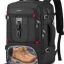 Carry On Backpack for Men with Shoe Compartment,Travel Backpack with Laptop Compartment Airline Approved for Women,Weekender Bag for Workout College Sport Mochila de Viaje (Middle, Black)