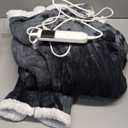 Heated Blanket Wearable Electric with Sleeves & Foot Pocket, Heating Blanket with 8 Hours Auto Off 10 Fast Heating Levels, Machine Washable, Gift Idea, 52*72+18 (Gray)