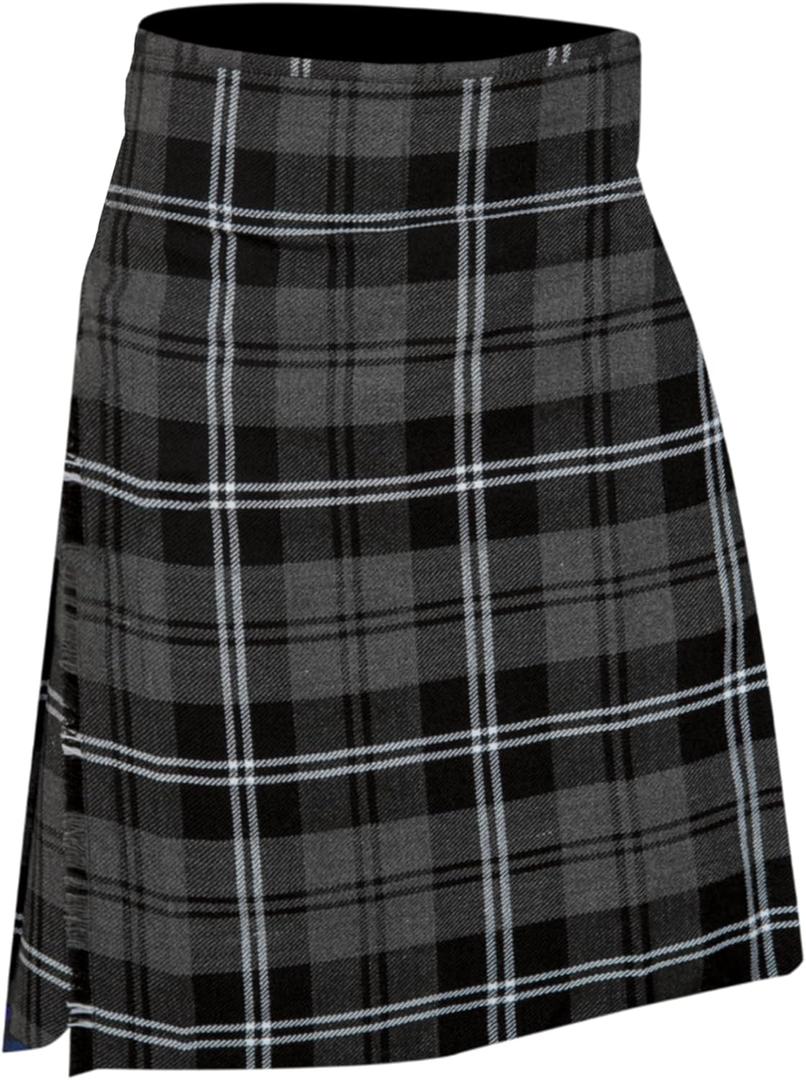 Men's 5 Yard Scottish Tartan Kilt, Highland Wedding Kilt (32, Granite)