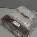 Glass Coffee Container with Wooden Shelf, 2 x 40 FLOZ Coffee Bean Storage with Sealed Closure Clips and Copper Spoon, Kitchen Large Capacity Food Storage Jar, Ground Coffee Container