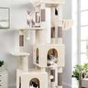 Globlazer Cat Tower for Indoor Cats, Heavy Duty Cat Trees for Large Cats Adult Big Cats Maine Coon Cat Tree Tower with Scratching Post, Extra Large Top Perch, Cat Condos, F61, Beige, 61inch