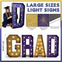 2026 Graduation Decorations 4 FT Grad Marquee Letter Large Class of 2026 Light up Sign Graduation Party Decor for Kindergarten Preschool High School College Pre-cut Foam Board(Blue & Gold)