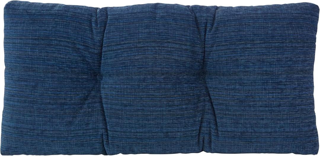 Klear Vu Corner Nook or Piano Seat Omega Non-Slip Tufted Bench Cushion for Indoor Furniture, Entryway Storage, Bay Window, 30 Inches, 10 Blue