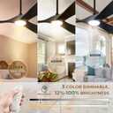 52" Outdoor Ceiling Fans with Lights and Remote Control, Wood Ceiling Fan with Lights High CFM Quiet 3 Blade Wood Walnut Fan, Propeller Ceiling Fan for Outdoor/Indoor/Patio,Matte Black