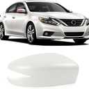 Moonlinks Compatible with Nissan Altima 2013-2018, Sentra 2013-2019 Right Side Mirror Cover Replacement, White Exterior Passenger Side Door Rear view Side Mirror Cap Cover WITH Signal Light (Right White)