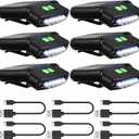 Mudder LED Clip on Cap Lights USB Rechargeable Cap Flashlight Clip Waterproof Ultra Bright Hat Flashlight Headlamp for Fishing Camping Hand Work (Black)