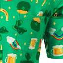 St. Patrick's Day Irish Printed Shirt Casual Button Down Short Sleeves Hawaiian Shirts for Men
