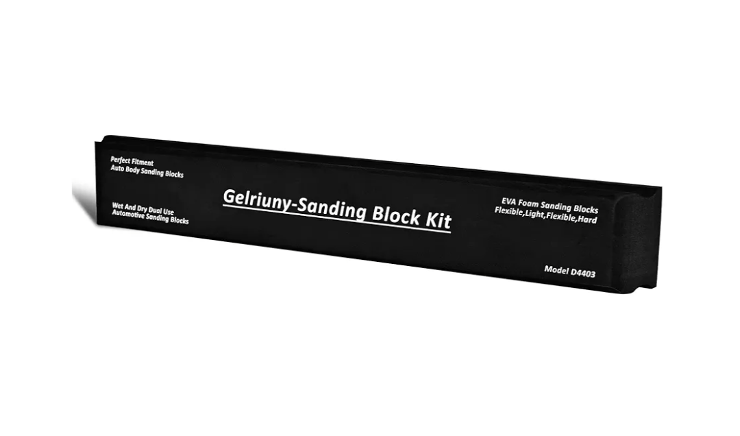 D4403 Black Long 16.5" Sanding Block,Auto Body Sanding Block,Automotive Sanding Blocks,Sanding Blocks Auto Body,Flexible EVA Foam Wet or Dry Sanding Blocks,Car Sanding Block,Light,Semi Rigid