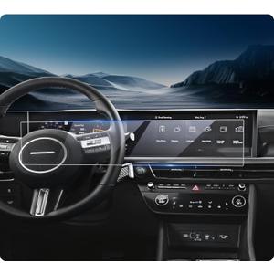 LUWU Screen Protector Compatible with 2024 2025 2026 Hyundai Sonata & Hyundai Santa Fe Accessories 2025 2026 Sonata Santa Fe Tempered Glass Touchscreen 12.3-inch Displays