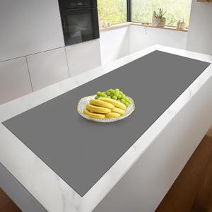Silicone Mat Roll - Silicone Mats for Kitchen Counter, Heat Resistant Countertop Protector, Non-Slip Table Mat Desk Saver Pad, Multi-functional Cuttable Silicone Mat, Craft Mat - 17IN X 5FT (17IN  5FT(Thick 0.85MM), Gray)