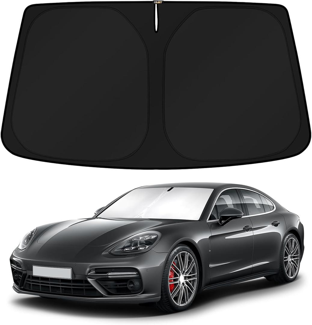 KUST Windshield Sun Shade for 2017-2024 2025 Porsche Panamera Sedan Accessories Custom Fit Sunshade Sun Visor Protector Foldable Blocks UV Rays Keep Your Car Cooler
