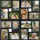 J.M.Deco Collage Picture Frames for Wall 16 Opening, Large Photo Frame Collage Wall Hanging for 4x6 Photo, Reunion Friends Family Memory, Christmas Gift - Black