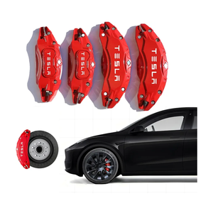 Caliper Covers for Compatible with for Tesla Model Y Accessories, 2020-2024 19 20 Inch Wheel Hub Front and Rear Brake Caliper Covers - Red Front and Rear Brake Not for Model 3 (Model Y 2020-2024)