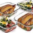 Extra Large Glass Food Storage/Baking Containers Set with Lids, 2 Pack 80 oz(10 cup)&2 Pack 36 oz (4.5 cup) Airtight Glass Container, Microwave, Oven, Freezer and Dishwasher, Gray