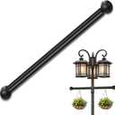 iplusmile Lamp Post Cross Arm Replacement: 22" Cross Arm Ladder Rest Handle with Removable Decorative Spheres for Outdoor Lamp Posts Poles, Black