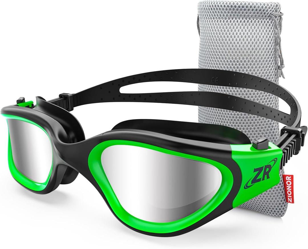 ZIONOR G1 Polarized Swimming Goggles for Unisex Adult Women Anti Fog 100% Anti UV Diving Goggles (B7 (Polarized + Mirror Silver))