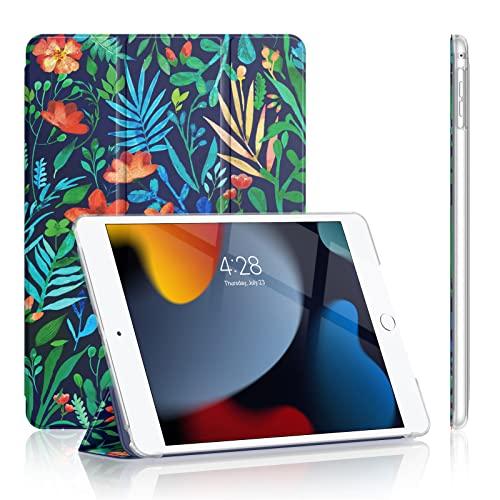 Soke Case for iPad 6th Generation 2018/ iPad 5th Gen 2017/ iPad Air 2 & 1, [Slim Trifold Stand + Auto Wake/Sleep], Premium Protective Hard PC Back Cover for Apple iPad 9.7 Inch (Jungle Night)
