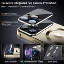 [Full Camera Protection& Mechanical Lock]Magnetic Privacy Case for iPhone 13 Pro Max [Compatible with MagSafe][CD Metal Ring]Full Body Shockproof Metal Bumper, 9H Anti Peeping Glass Cover-Gold