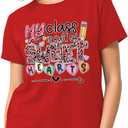 Teacher Shirt for Women-Weird Teacher Build Character Short Sleeve Teacher Appreciation Gift Tee Tops (Red, XL)