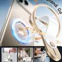 GripMate 2nd Gen for Magsafe Phone Grip for iPhone - Strong Dual-Sided Magnetic Phone Ring Holder - Detachable, Comfortable Finger Loop Stand for iPhone 17 Pro Max 16 15/14/13/12 Series (Gold)