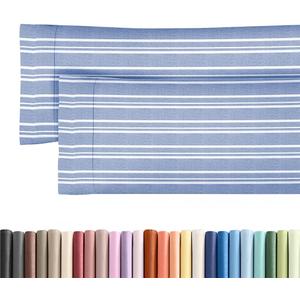 Body Pillowcases Set of 2-20x54 Long Body Pillow Case - Soft Body Pillow Cover for Sleeping & Side Sleepers - Comfy, Wrinkle & Fade Free - Machine Washable w/Envelope Enclosure Blue Stripes 3