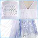 Latocos Light Up Princess Costume for Girls Kids Princess Dress Up Cloths for Little Girls Birthday Halloween Cosplay (White, Height 120)